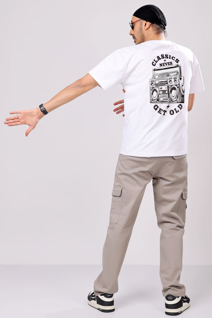 Stylox Men’s Oversized Round Neck Half Sleeve Back Printed T-Shirt | Premium Cotton Loose Fit Graphic Tee for Streetwear &amp; Casual Style