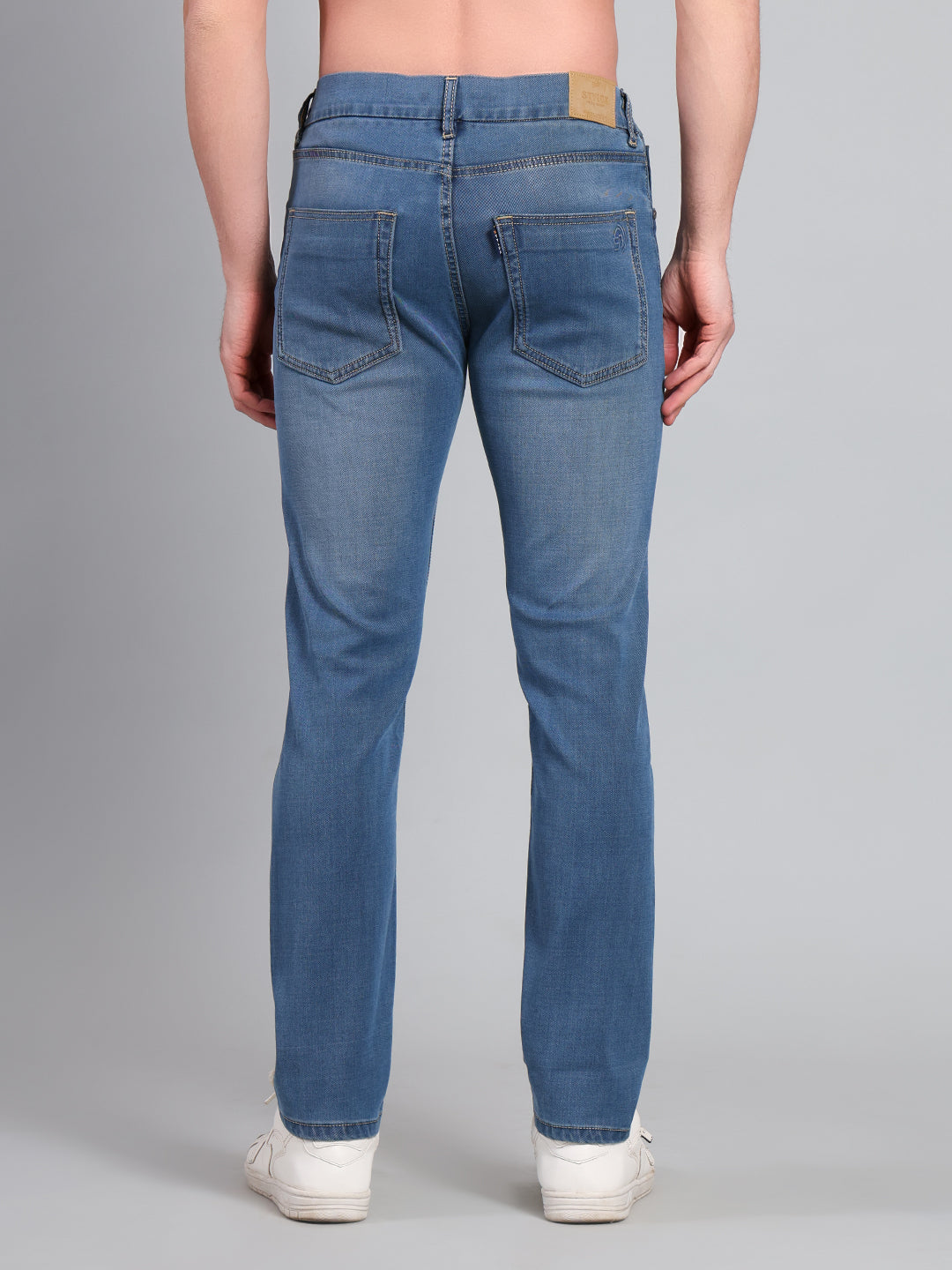 Stylox Men’s Premium Stretchable Luxury Slim Fit Mid Rise Denim Jeans (Light Blue) - Stylox