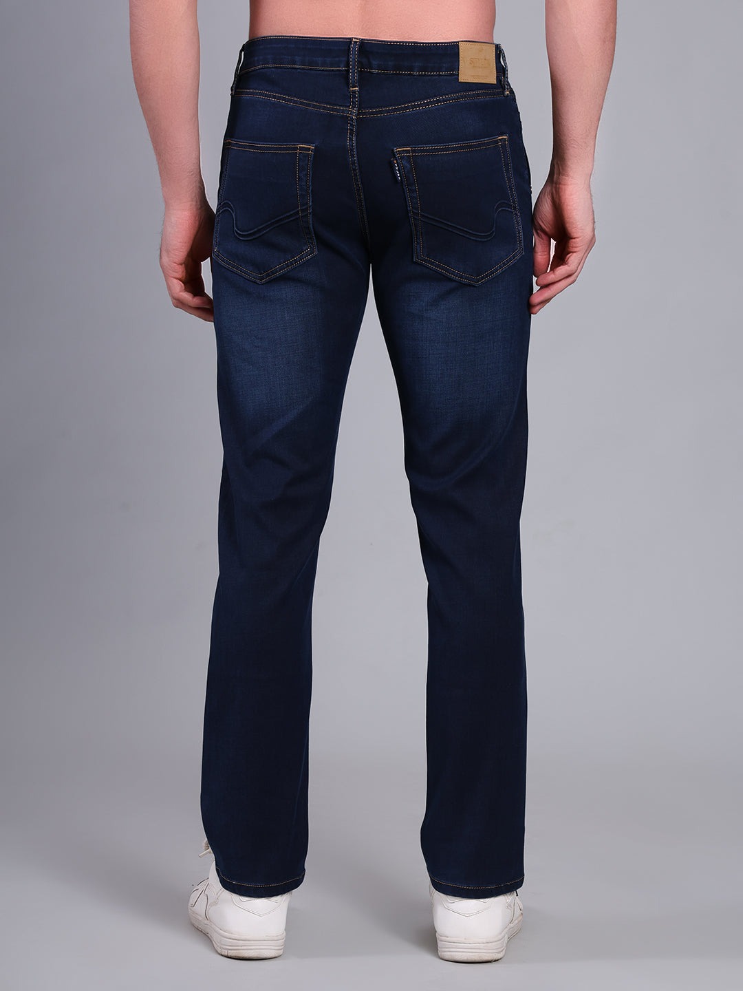 Stylox Men’s Slim Fit Luxury Mid-Rise Stretchable Denim Jeans (Dark Blue) - Stylox