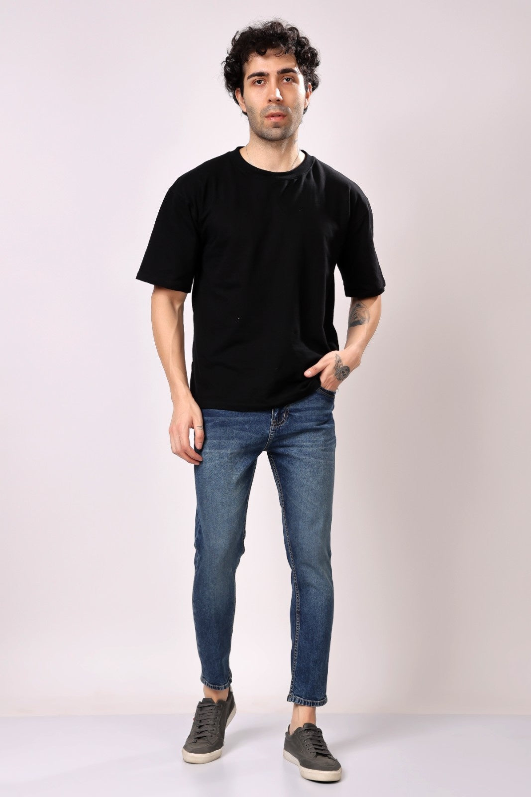 STYLOX Men’s Dark Blue Ankle Fit Jeans - Premium Denim,