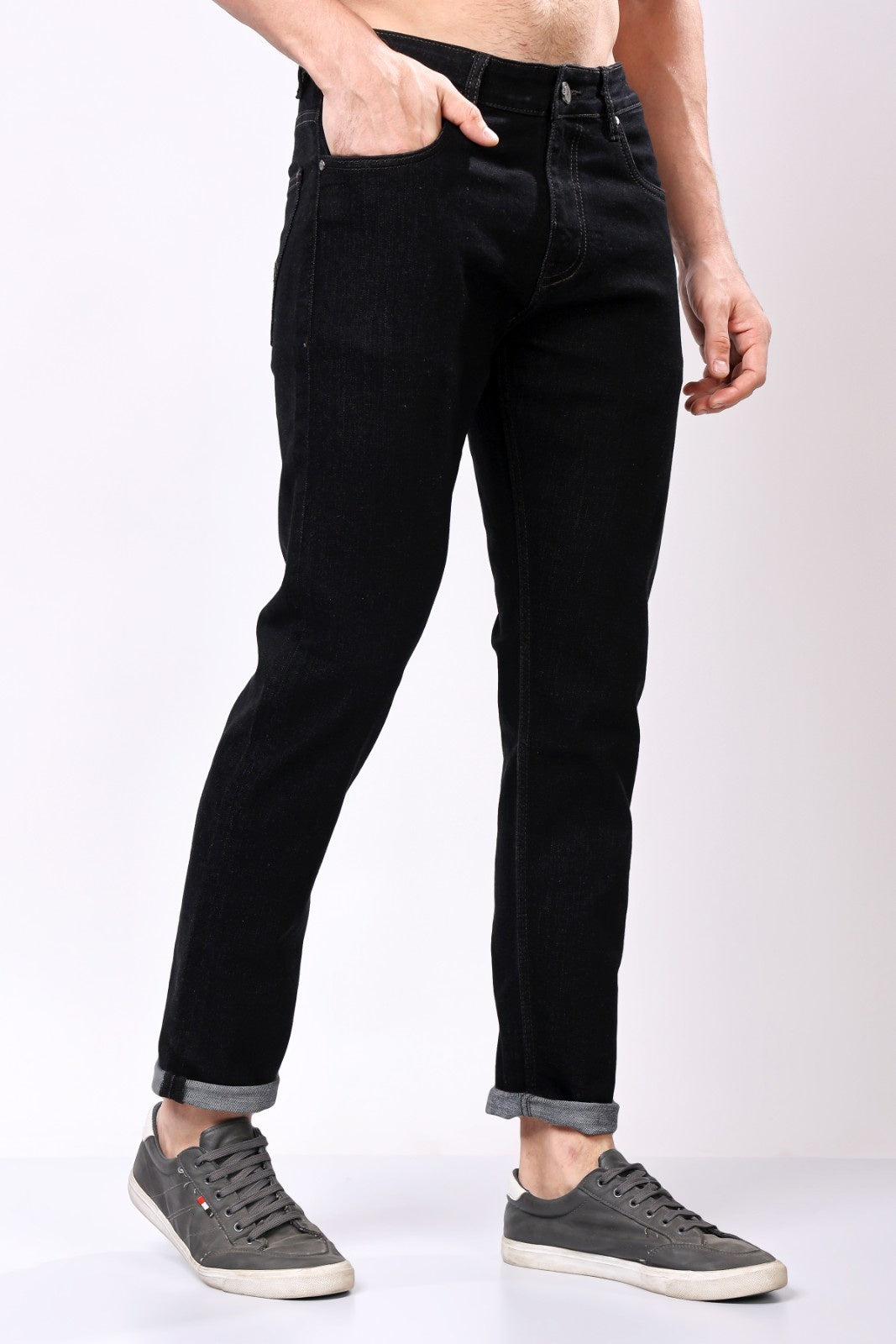 Stylox Slim Fit Denim Jeans - Black, - Stylox