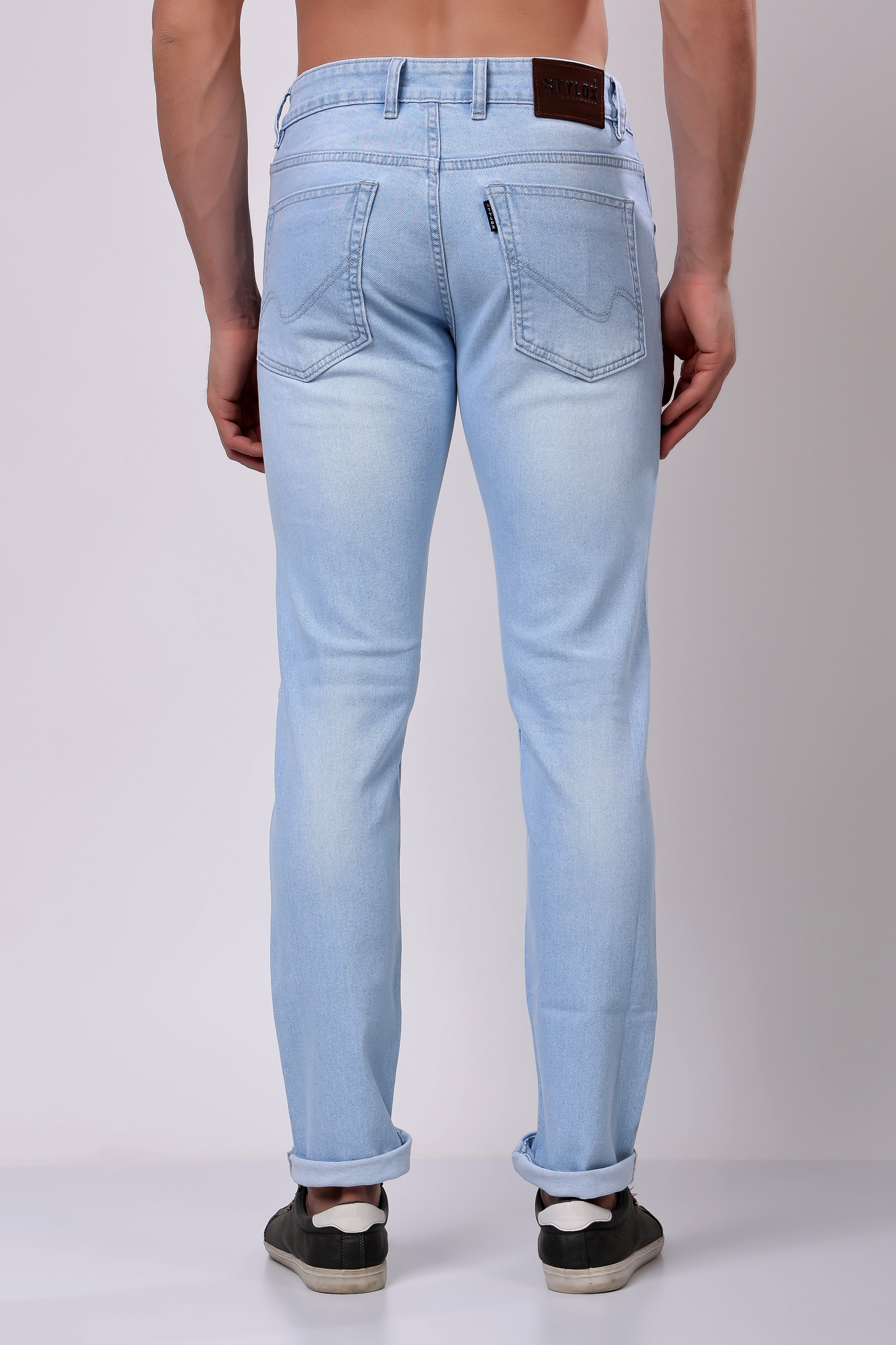 Stylox Slim Fit Denim Jeans - Sky Blue,
