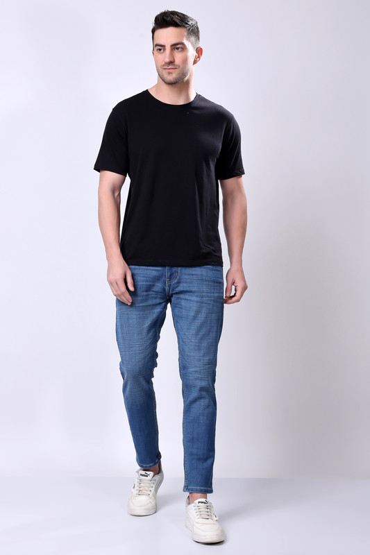 STYLOX Men’s Blue Ankle Fit Jeans - Premium Denim,