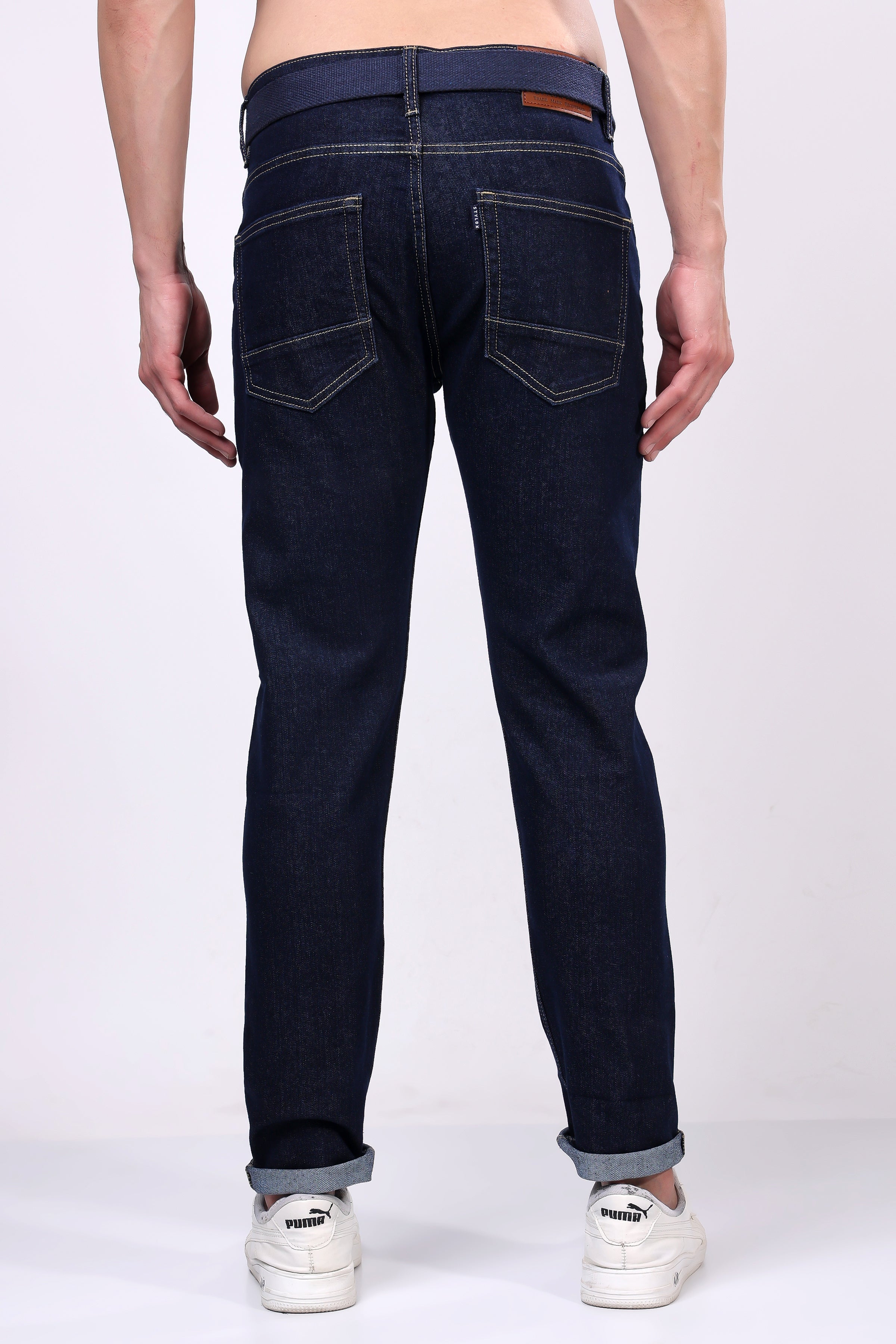 Stylox Slim Fit Dark Blue Denim Jeans for Men - Stylox