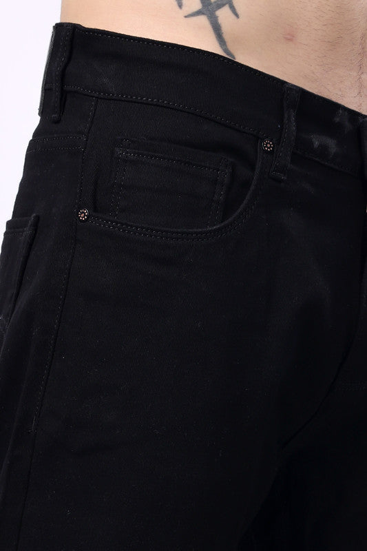 Stylox Slim Fit Mid-Rise Stretchable Denim Jeans for Men - Black | - Stylox