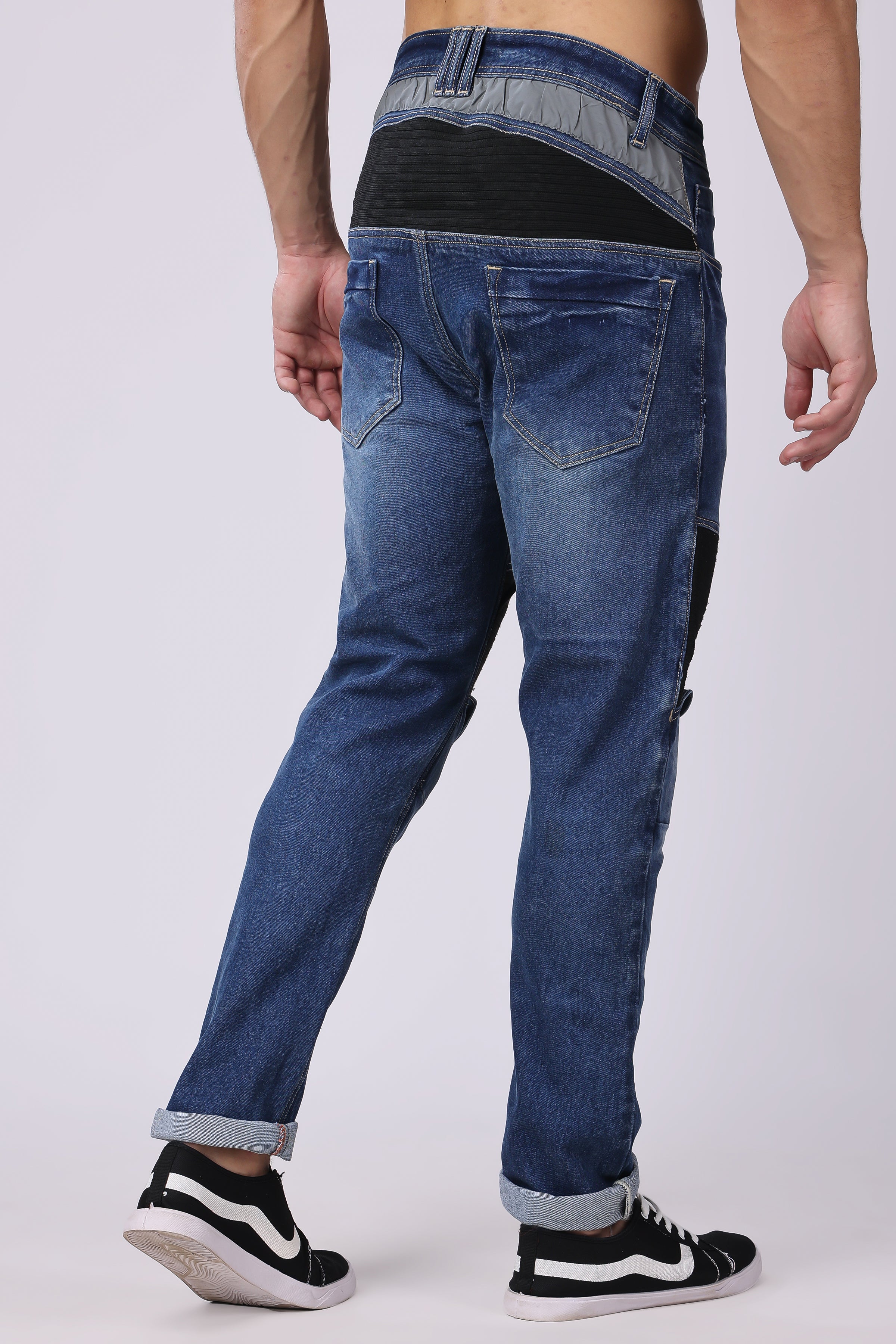 Stylox Slim Fit Biker Jeans | Blue | - Stylox