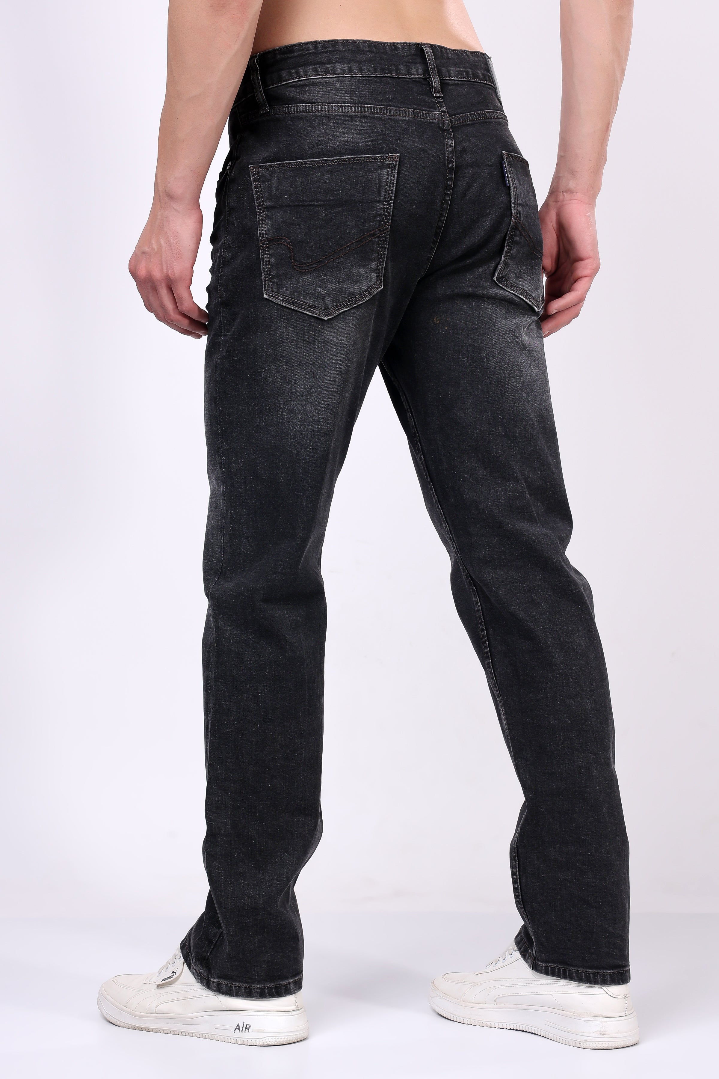 Stylox Slim Fit Mid-Rise Stretchable Denim Jeans for Men - Grey | - Stylox