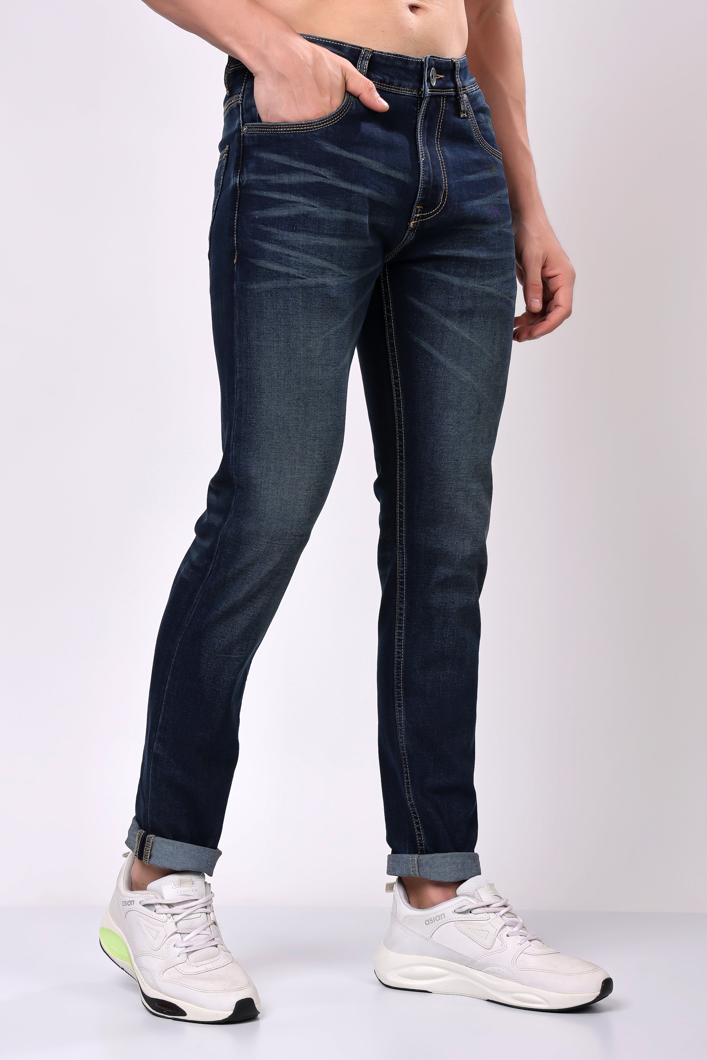 Stylox Slim Fit Denim Jeans - Dark Grey,