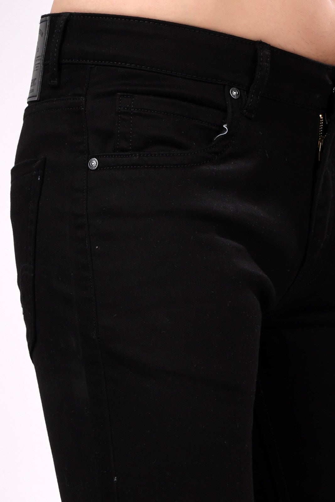 Stylox Men's Slim Fit Mid-Rise Solid Denim Jeans (Black) - Stylox