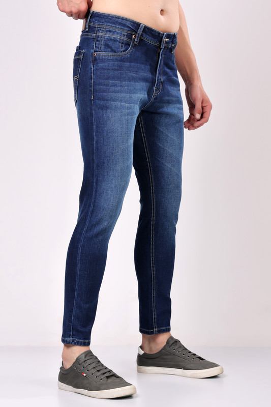 STYLOX Men’s Dark Blue Ankle Fit Jeans - Premium Denim,