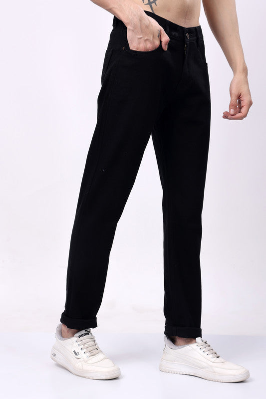 Stylox Slim Fit Mid-Rise Stretchable Denim Jeans for Men - Black | - Stylox