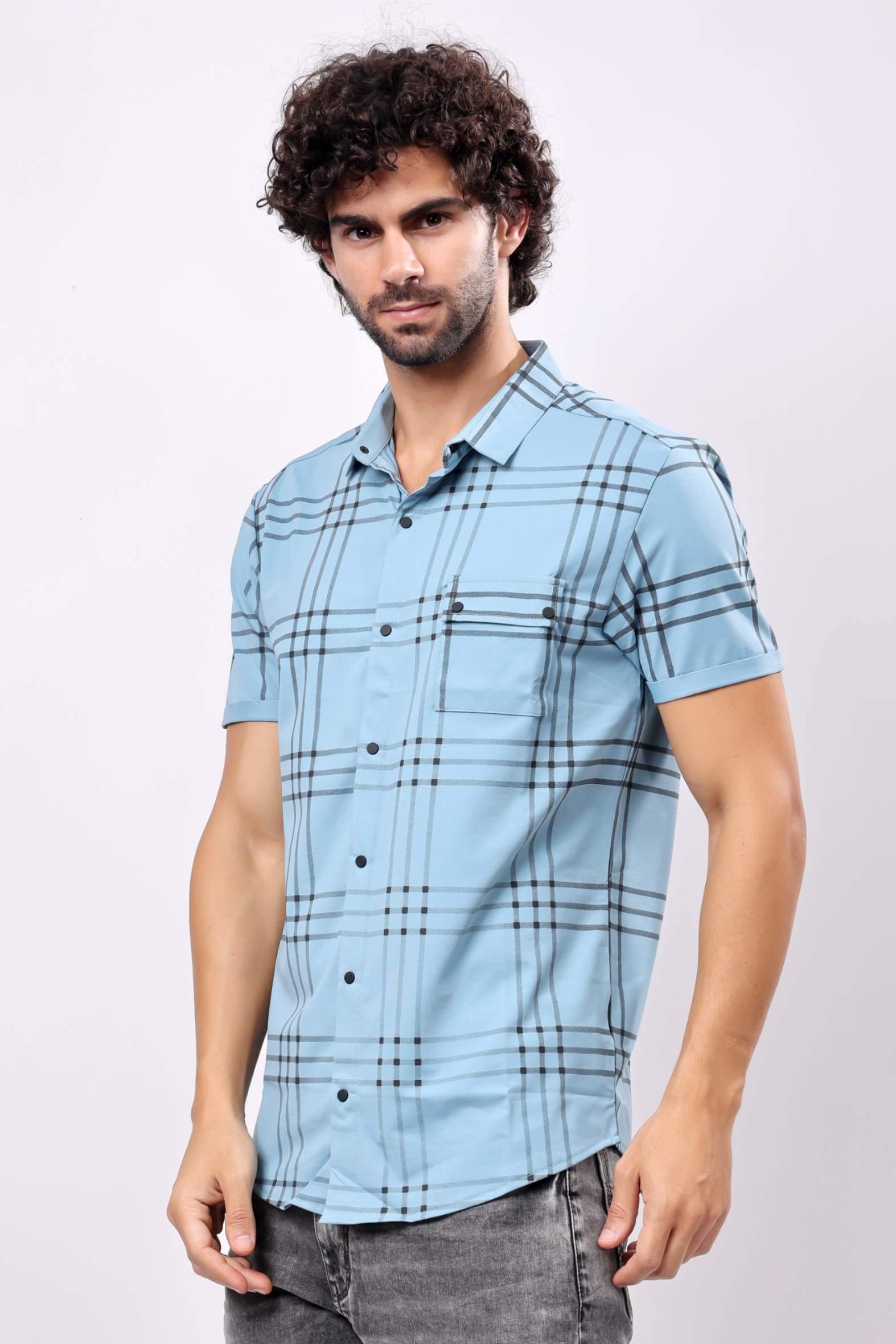 Stylox Half Sleeve Casual Check Shirt For Men - Stylox