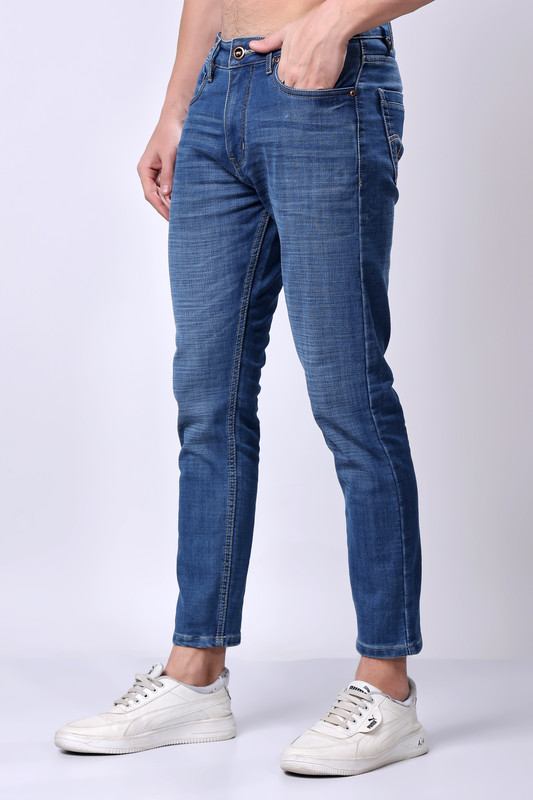 STYLOX Men’s Blue Ankle Fit Jeans - Premium Denim,