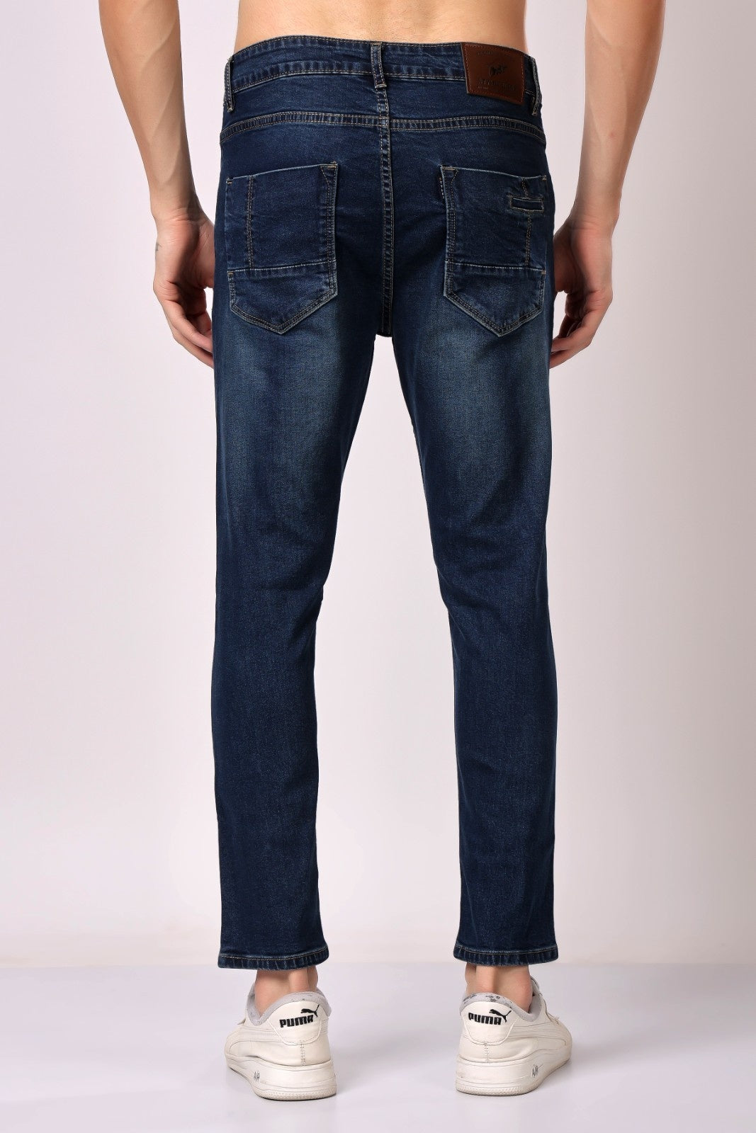 STYLOX Menâ€™s Dark Blue Ankle Fit Jeans - Premium Denim, - Stylox
