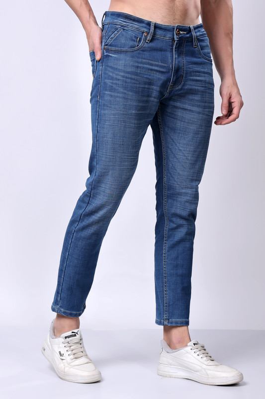 STYLOX Men’s Blue Ankle Fit Jeans - Premium Denim,