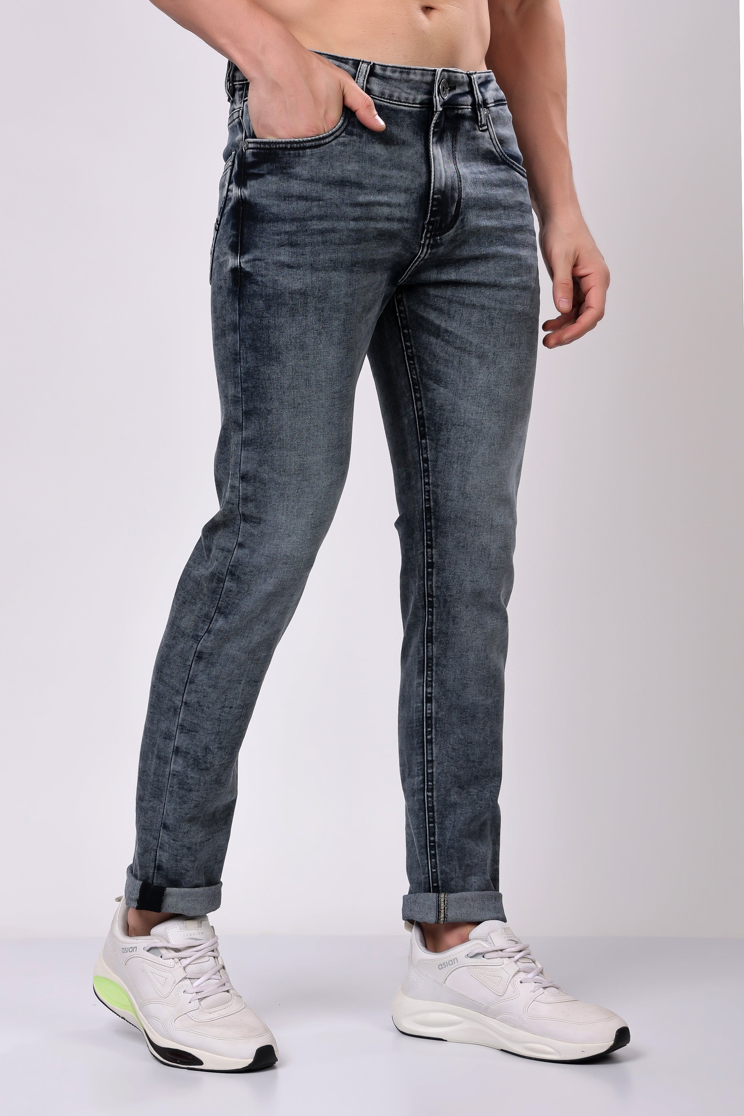 Stylox Slim Fit Denim Jeans - Light Grey,