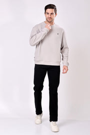 STYLOX Cotton Crew Neck Solid Sweatshirt For Men