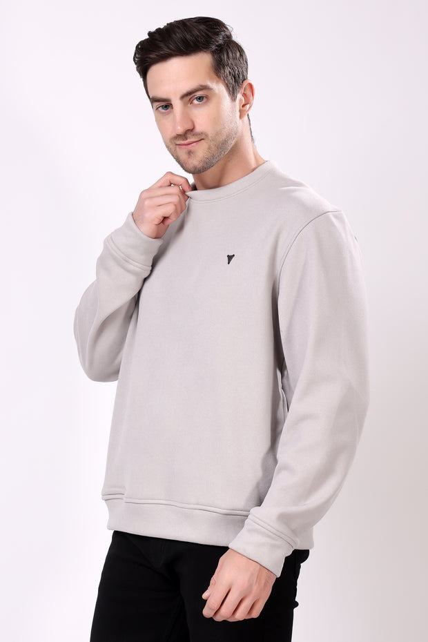 STYLOX Cotton Crew Neck Solid Sweatshirt For Men