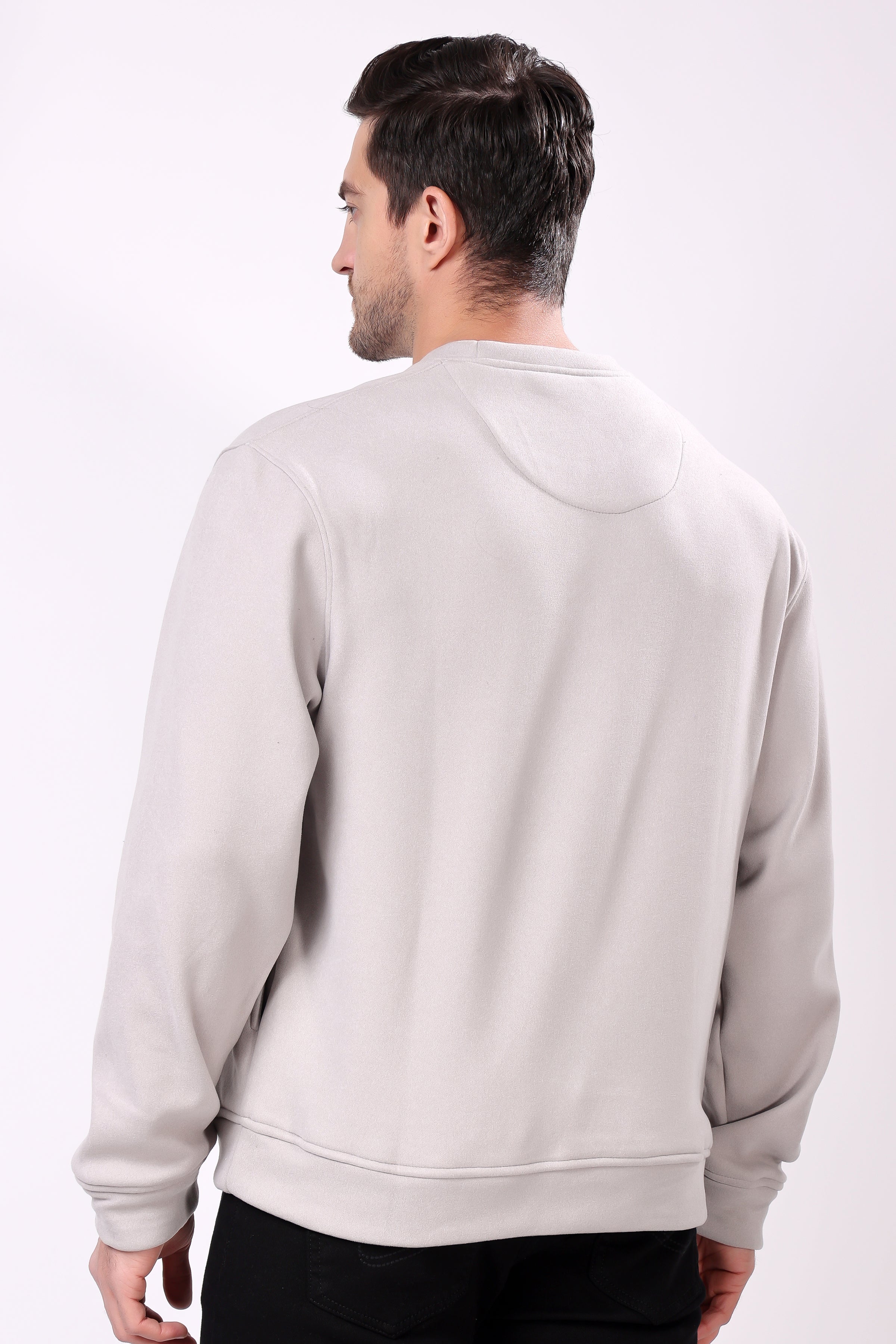 STYLOX Cotton Crew Neck Solid Sweatshirt For Men - Stylox