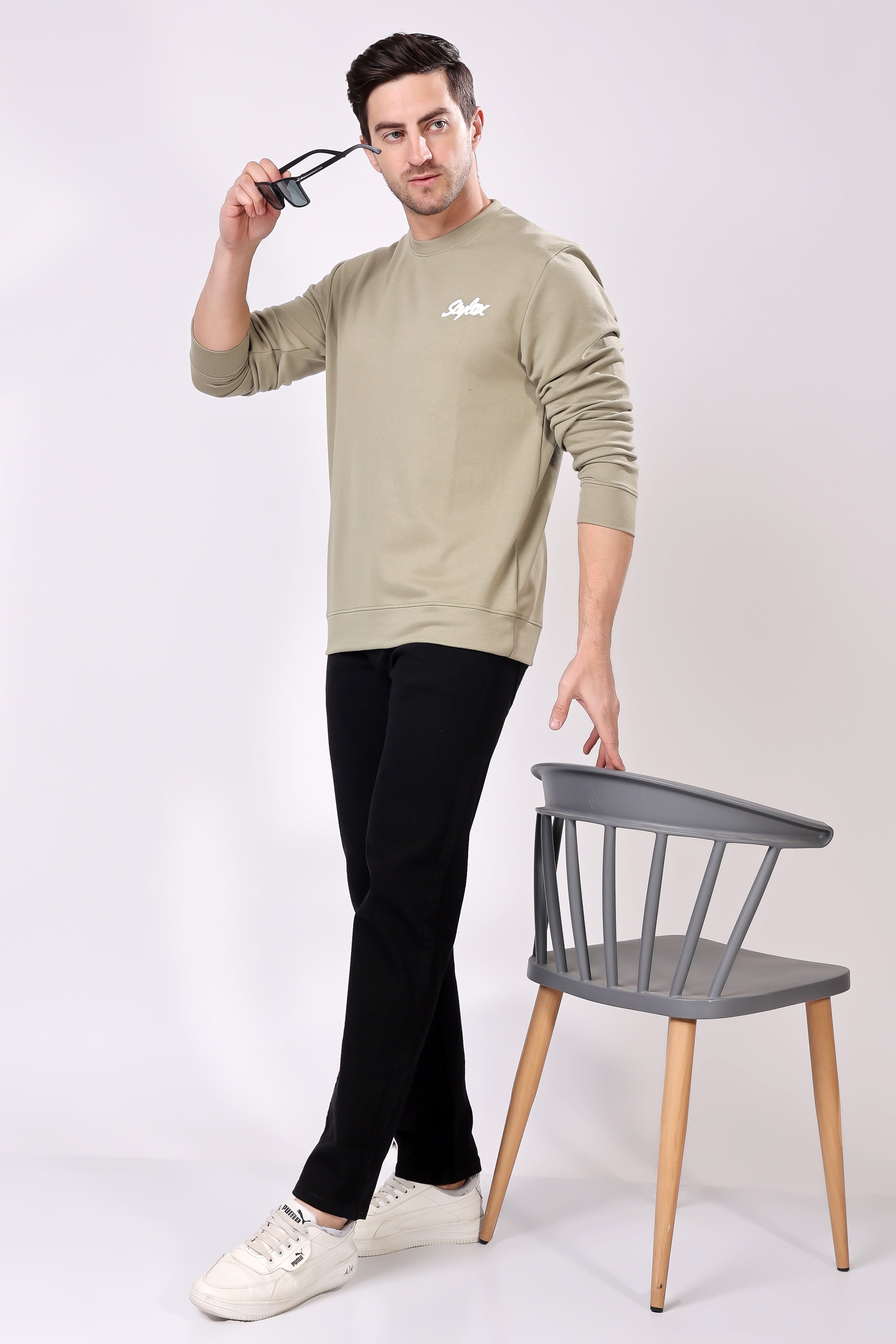 STYLOX Printed Cotton Round Neck Sweatshirt For Men - Stylox