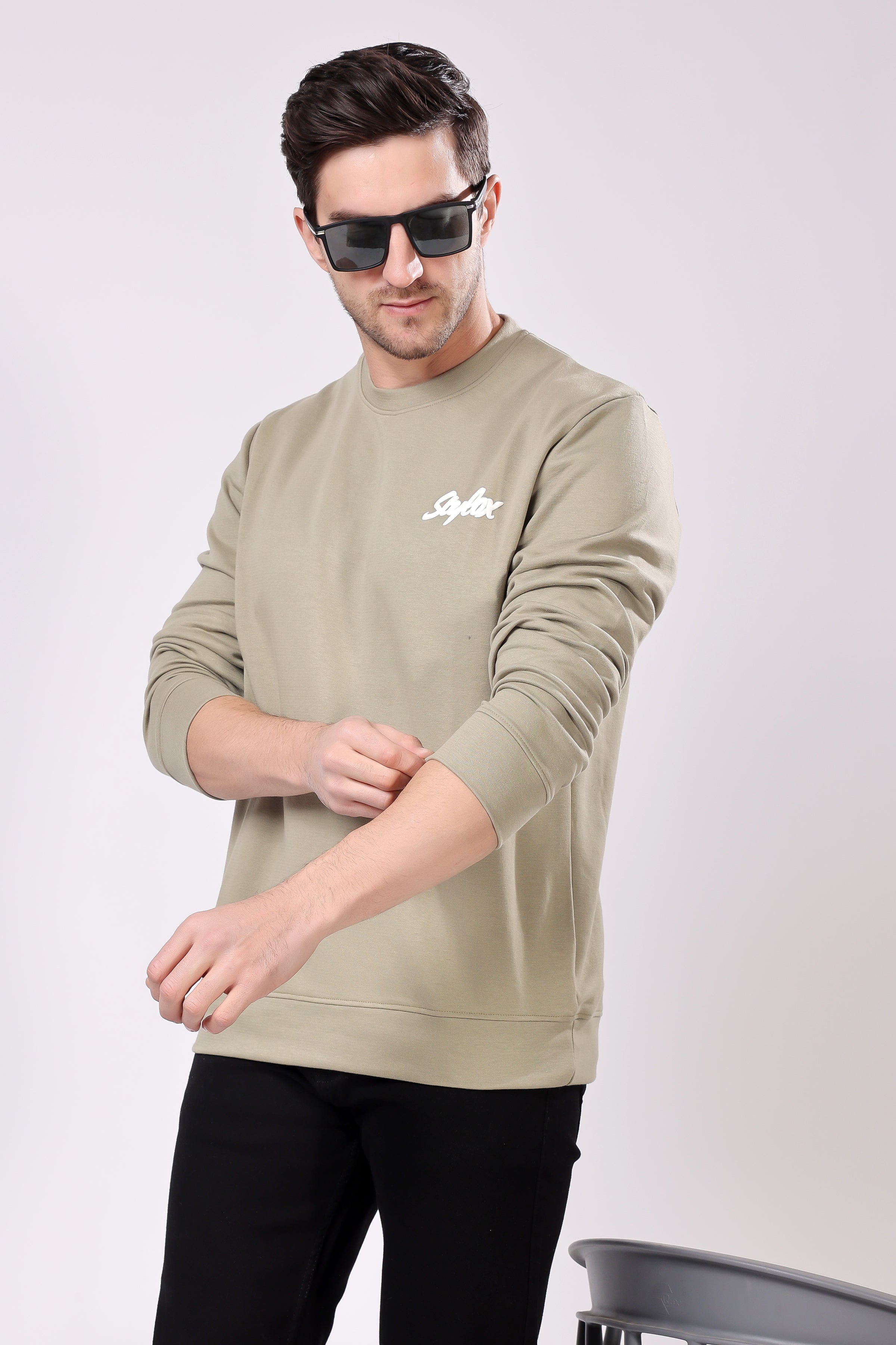 STYLOX Printed Cotton Round Neck Sweatshirt For Men - Stylox
