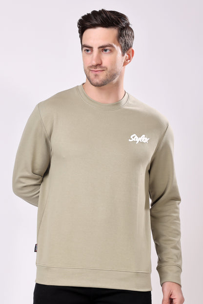 STYLOX Printed Cotton Round Neck Sweatshirt For Men