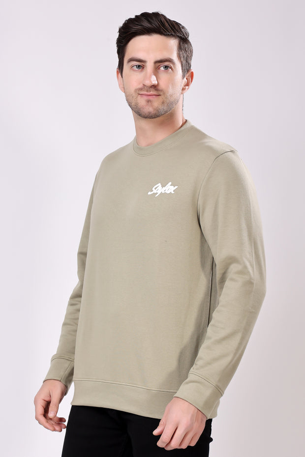 STYLOX Printed Cotton Round Neck Sweatshirt For Men