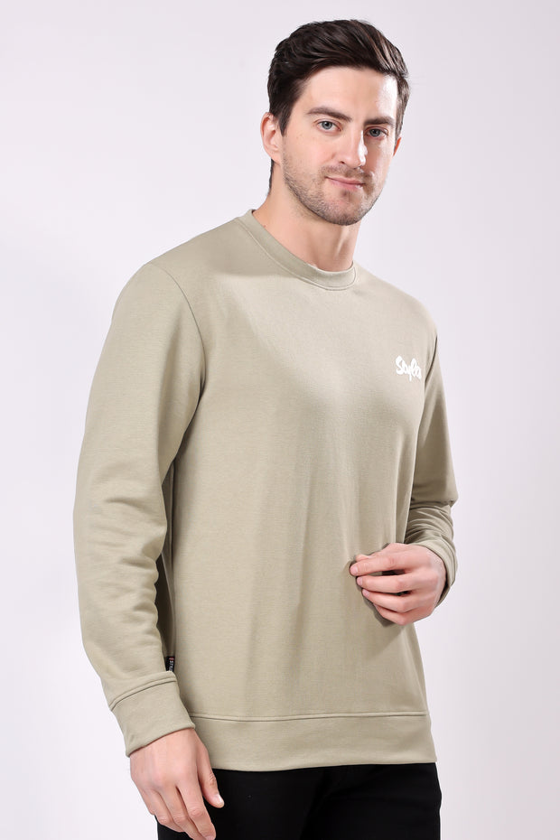 STYLOX Printed Cotton Round Neck Sweatshirt For Men