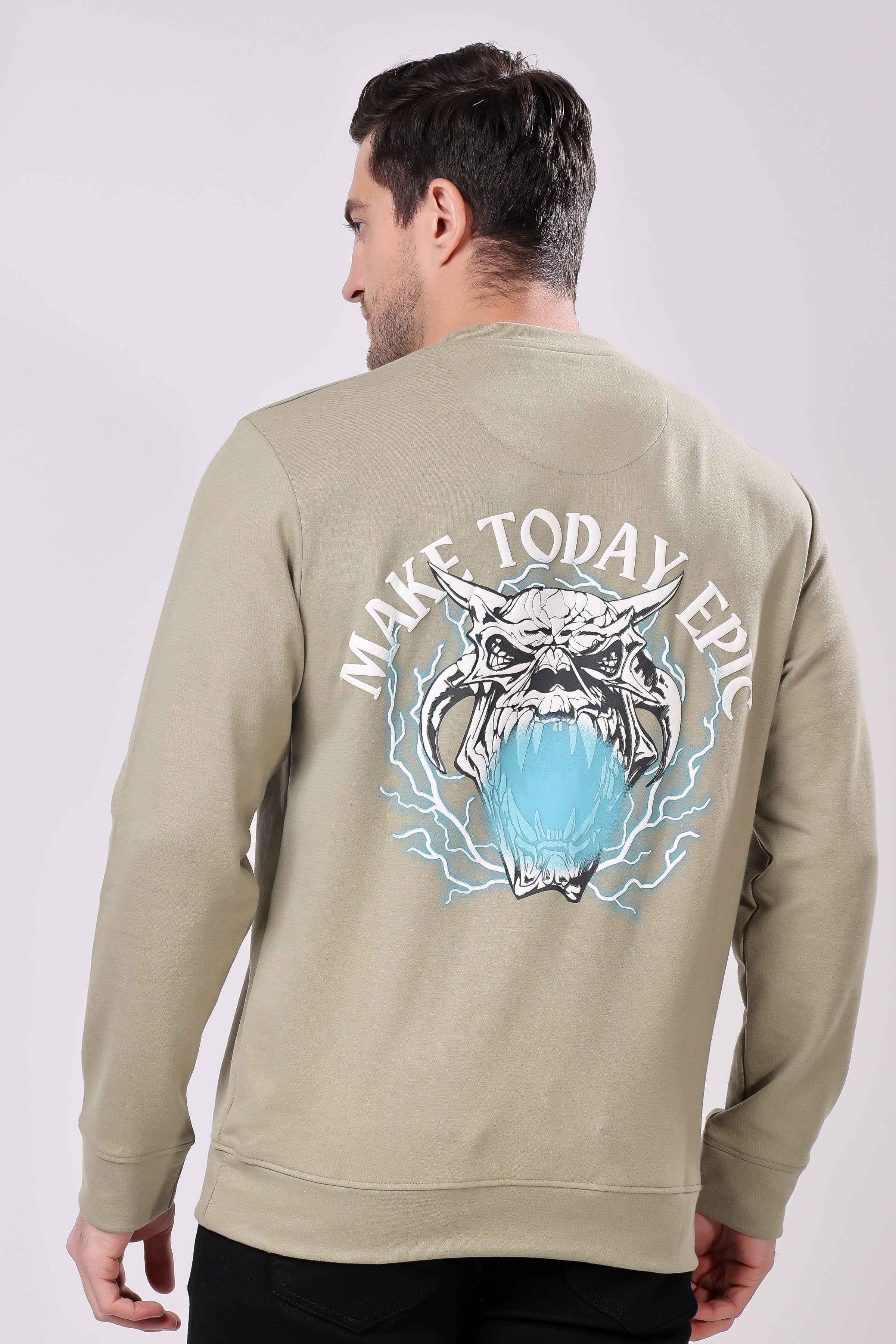 STYLOX Printed Cotton Round Neck Sweatshirt For Men - Stylox