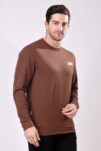 STYLOX Printed Cotton Round Neck Sweatshirt For Men