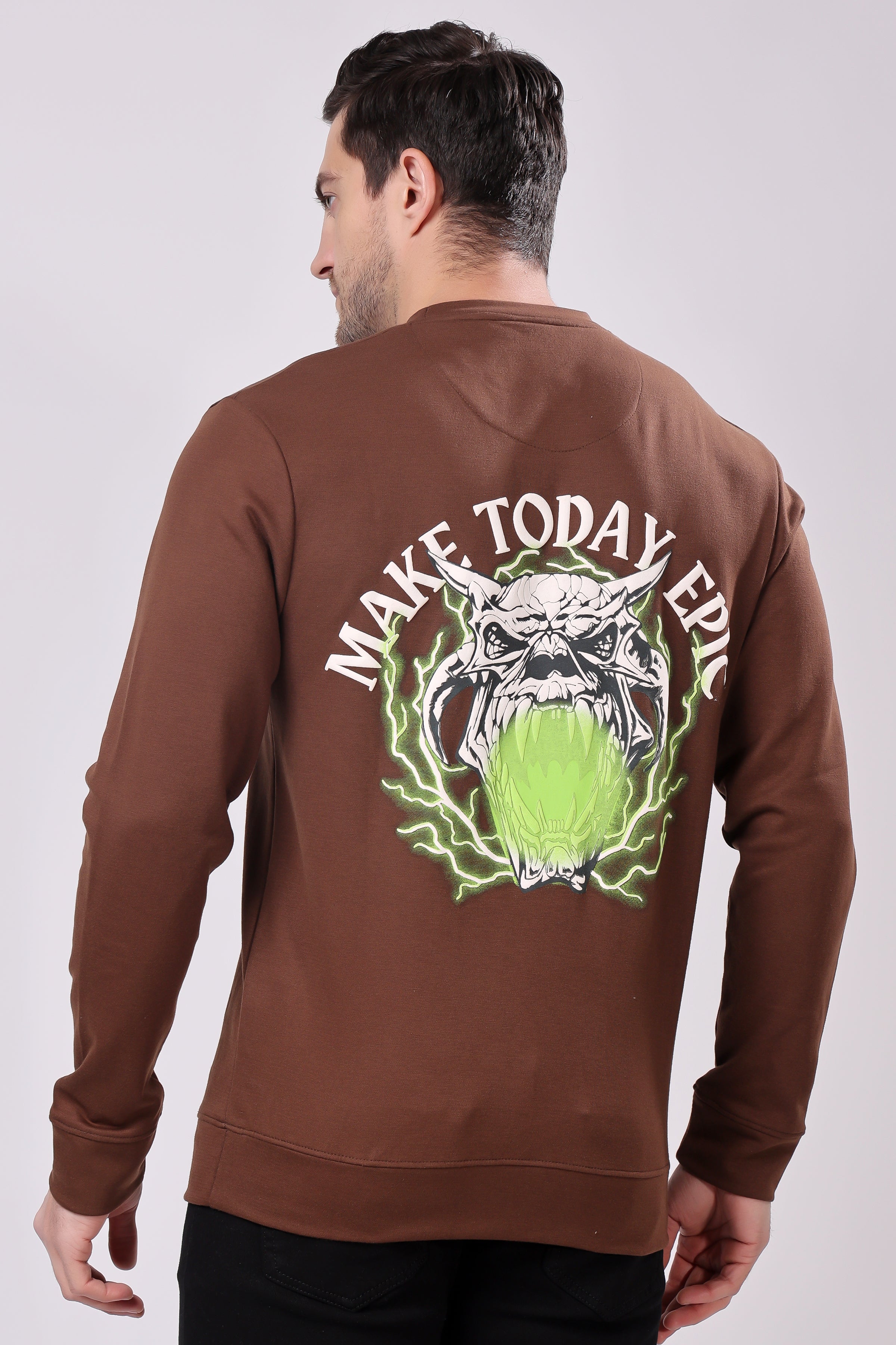 STYLOX Printed Cotton Round Neck Sweatshirt For Men - Stylox
