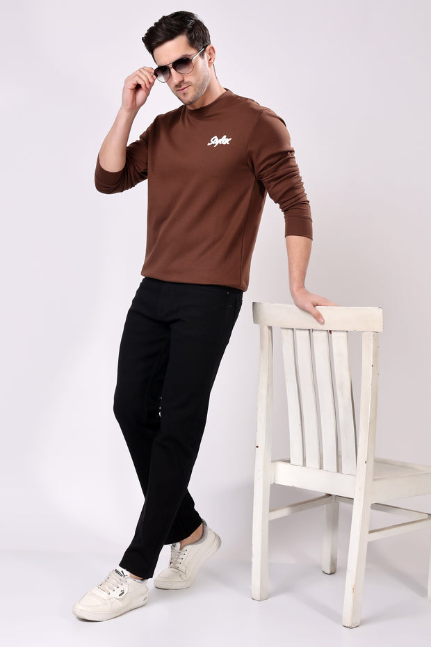 STYLOX Printed Cotton Round Neck Sweatshirt For Men