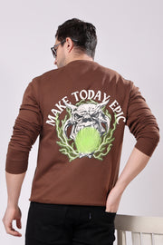 STYLOX Printed Cotton Round Neck Sweatshirt For Men