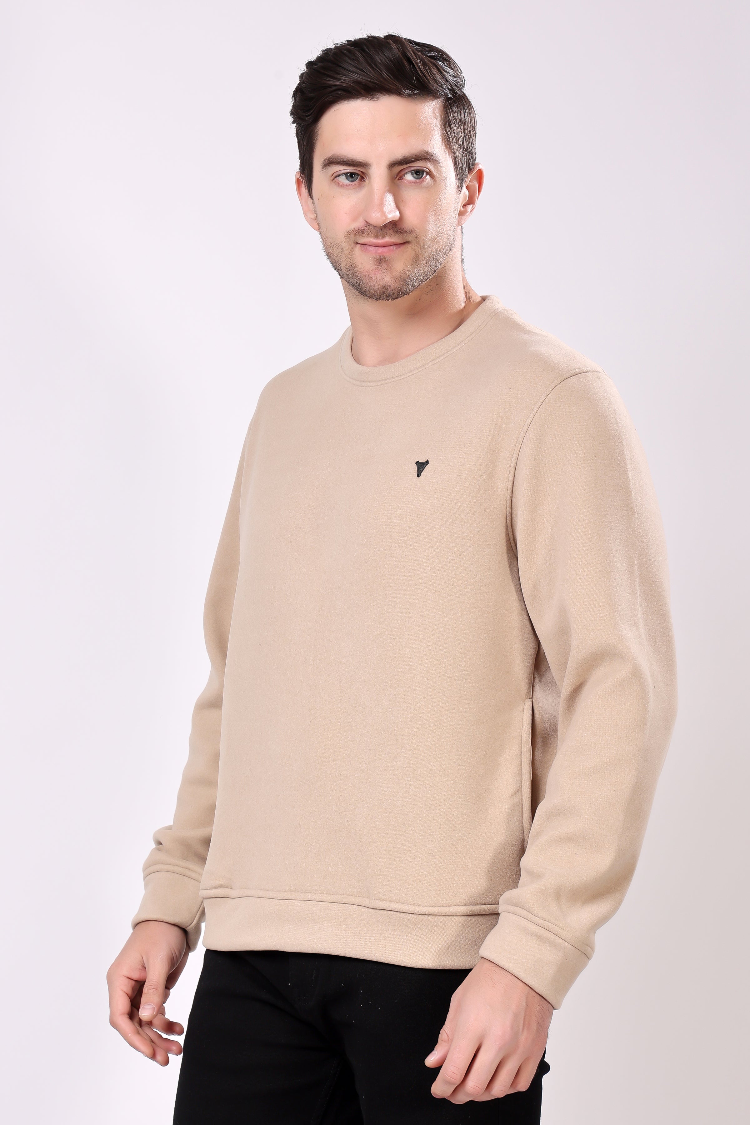 STYLOX Cotton Crew Neck Solid Sweatshirt For Men - Stylox