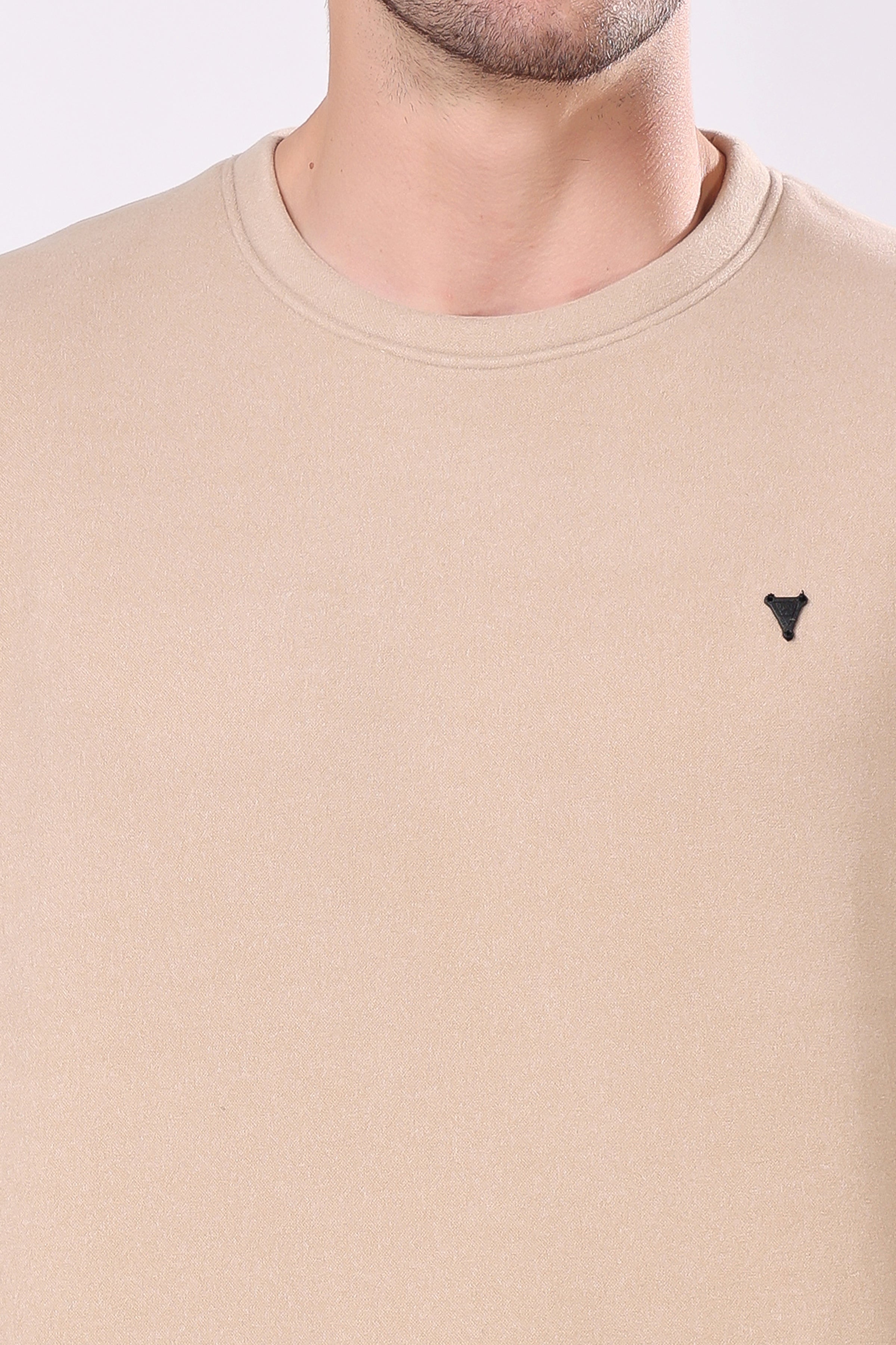 STYLOX Cotton Crew Neck Solid Sweatshirt For Men - Stylox
