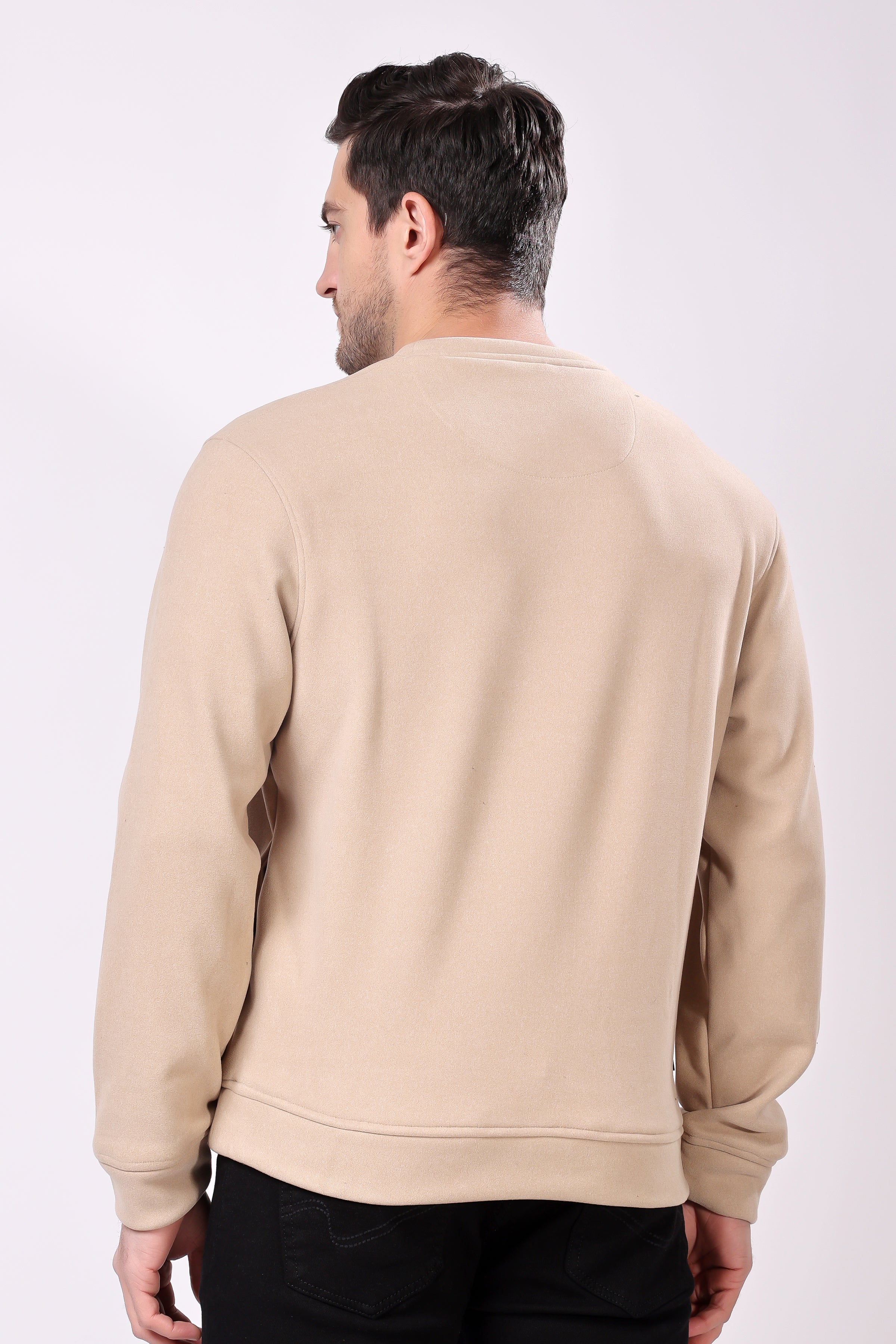 STYLOX Cotton Crew Neck Solid Sweatshirt For Men - Stylox