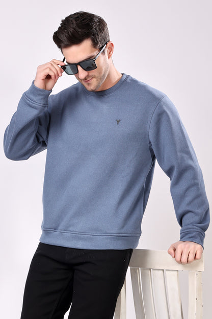 STYLOX Cotton Crew Neck Solid Sweatshirt For Men