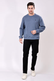 STYLOX Cotton Crew Neck Solid Sweatshirt For Men