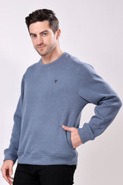 STYLOX Cotton Crew Neck Solid Sweatshirt For Men