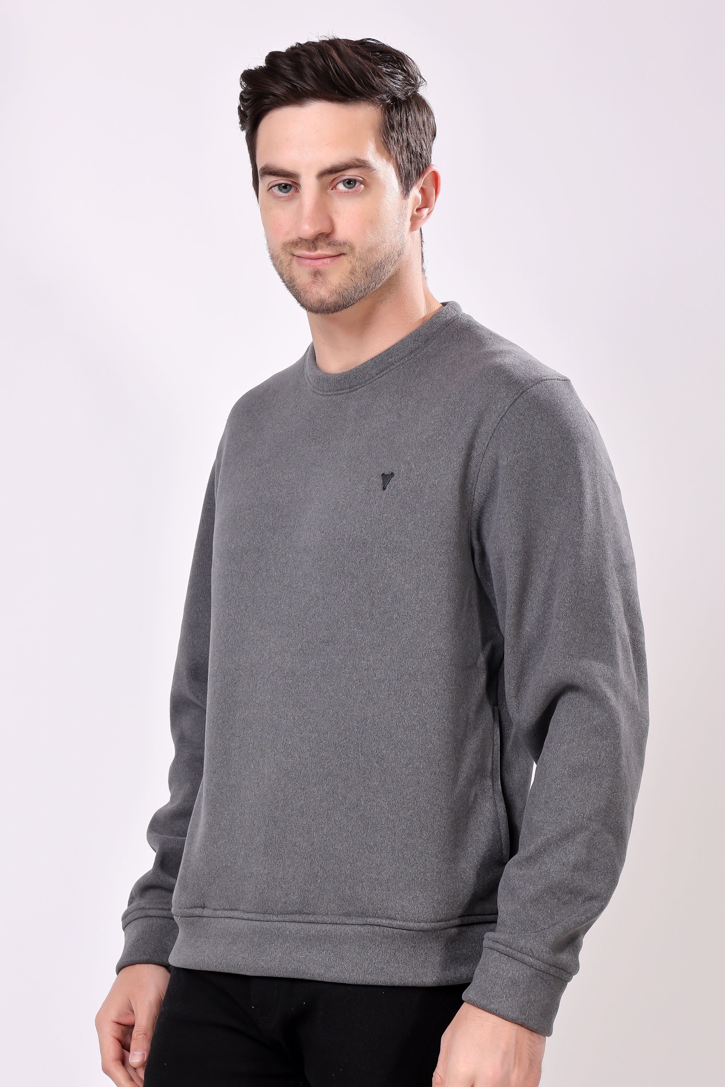 STYLOX Cotton Crew Neck Solid Sweatshirt For Men - Stylox