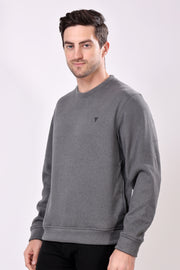 STYLOX Cotton Crew Neck Solid Sweatshirt For Men