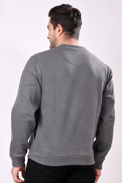 STYLOX Cotton Crew Neck Solid Sweatshirt For Men