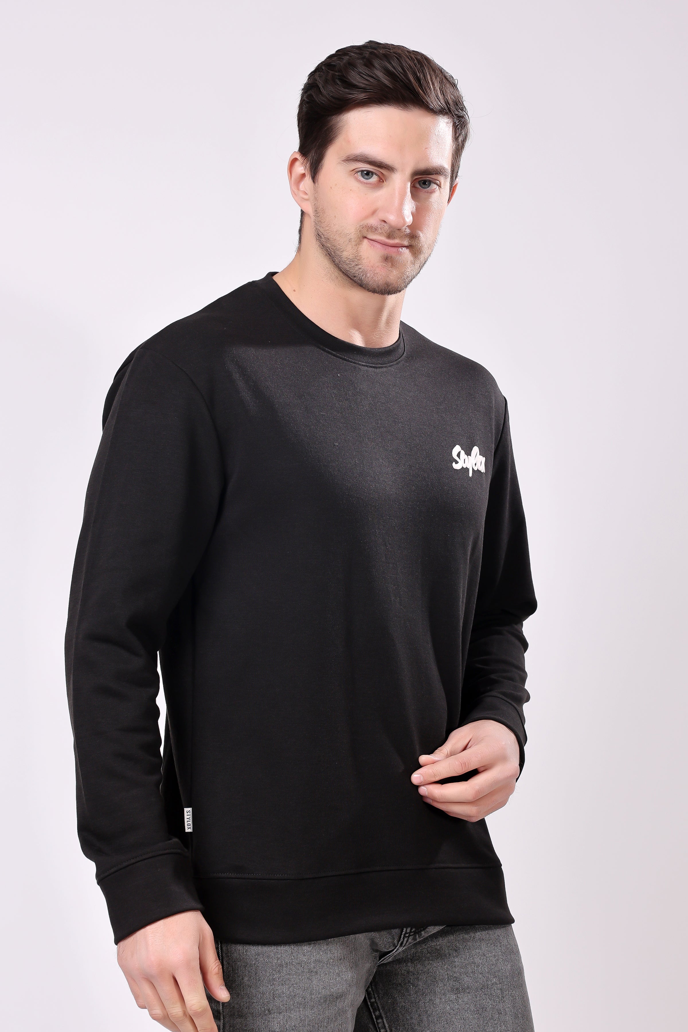 STYLOX Printed Cotton Round Neck Sweatshirt For Men - Stylox