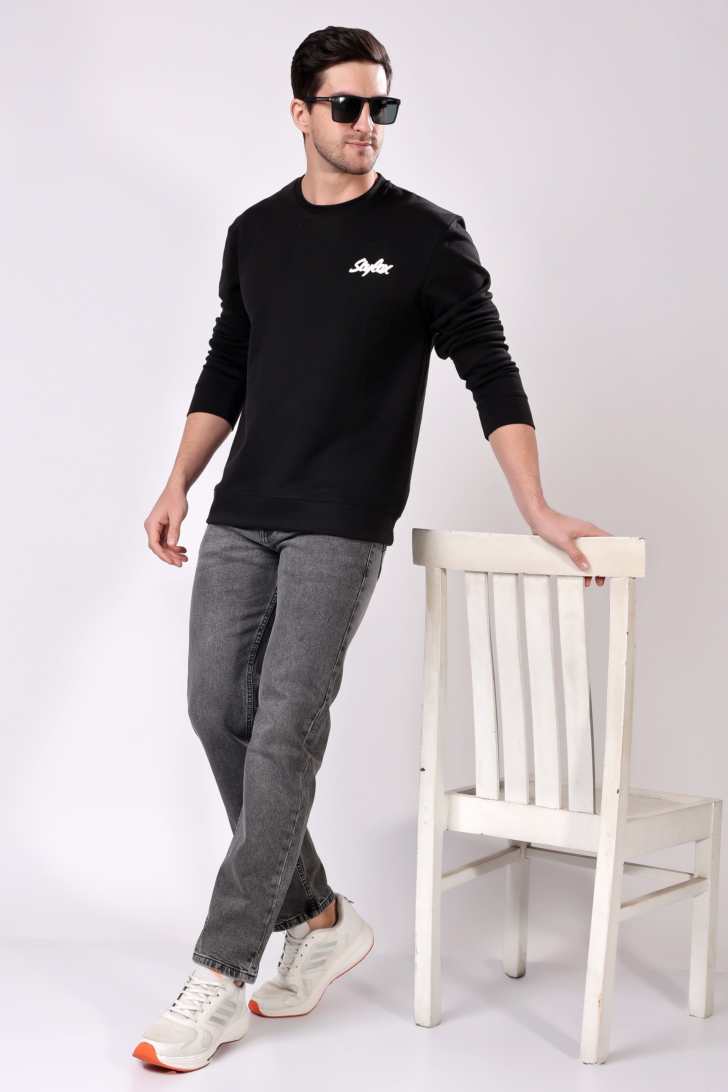 STYLOX Printed Cotton Round Neck Sweatshirt For Men - Stylox
