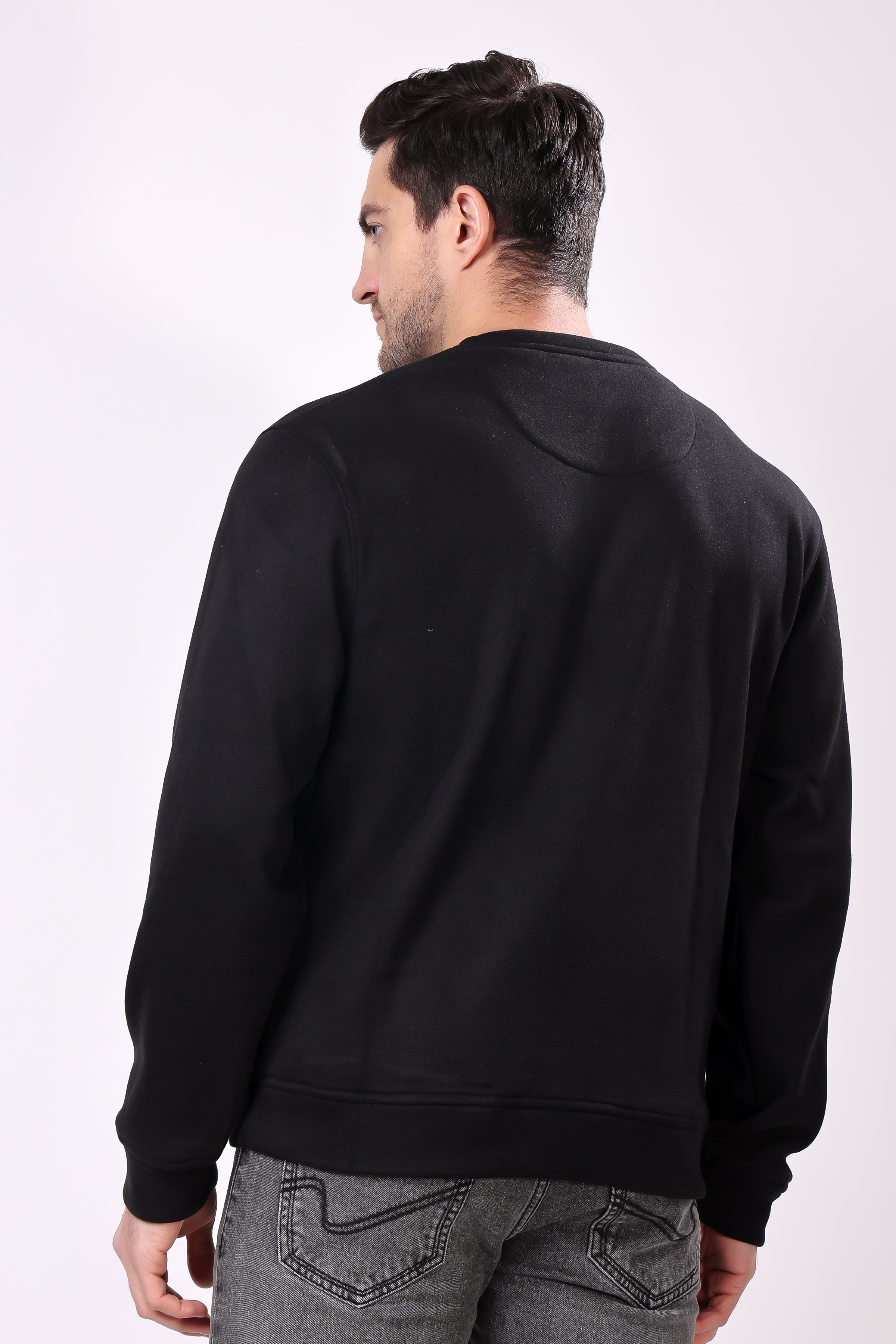 STYLOX Cotton Crew Neck Solid Sweatshirt For Men - Stylox