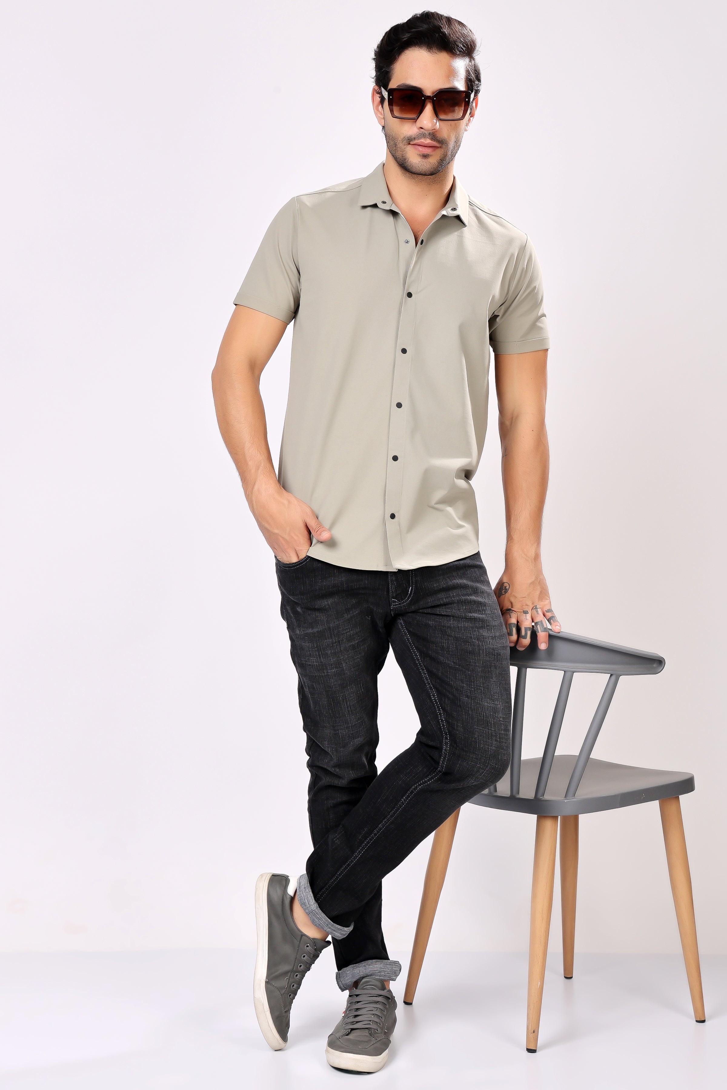 STYLOX HALF SLEEVE LYCRA SHIRT - Stylox