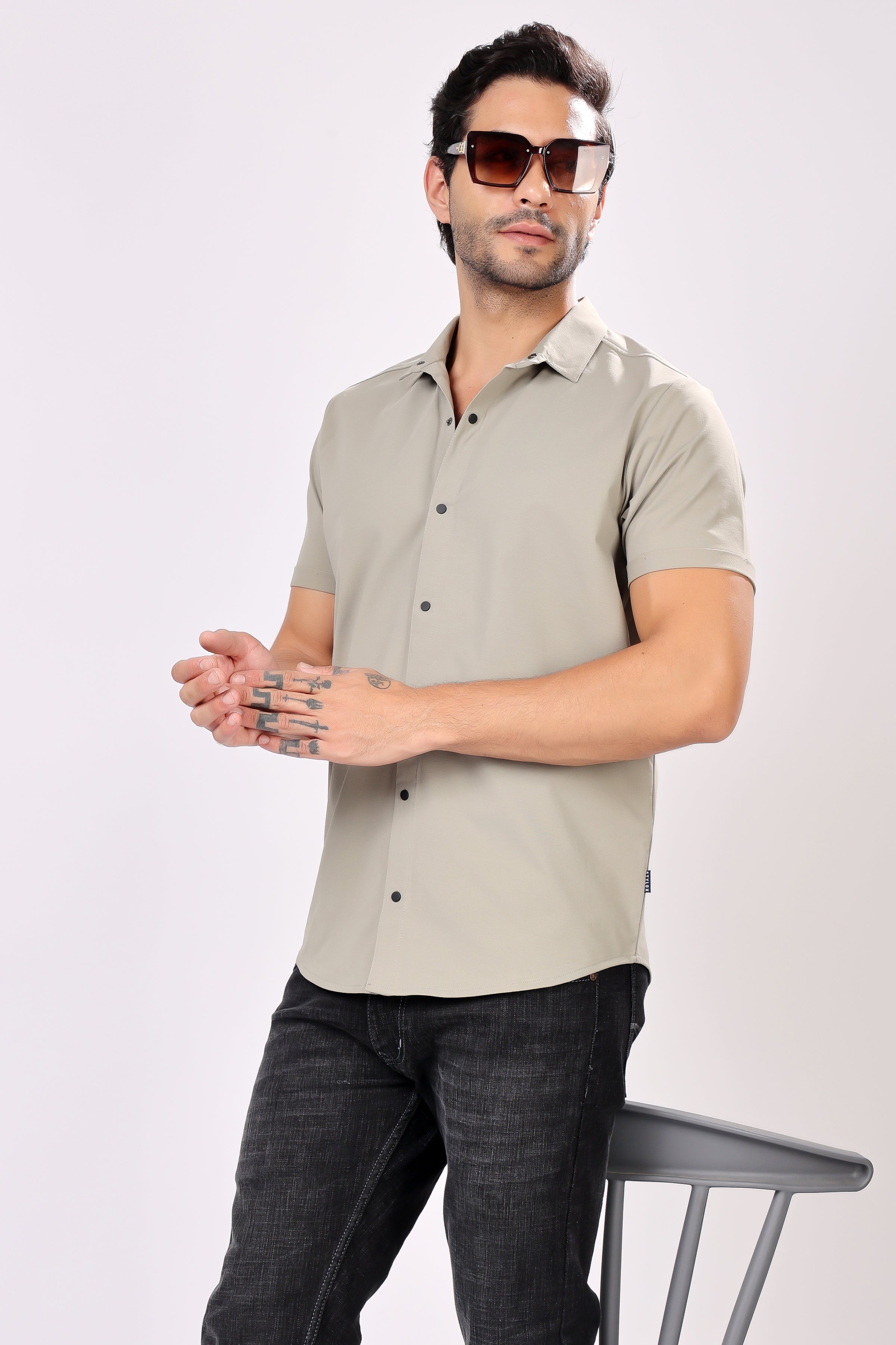 STYLOX HALF SLEEVE LYCRA SHIRT - Stylox