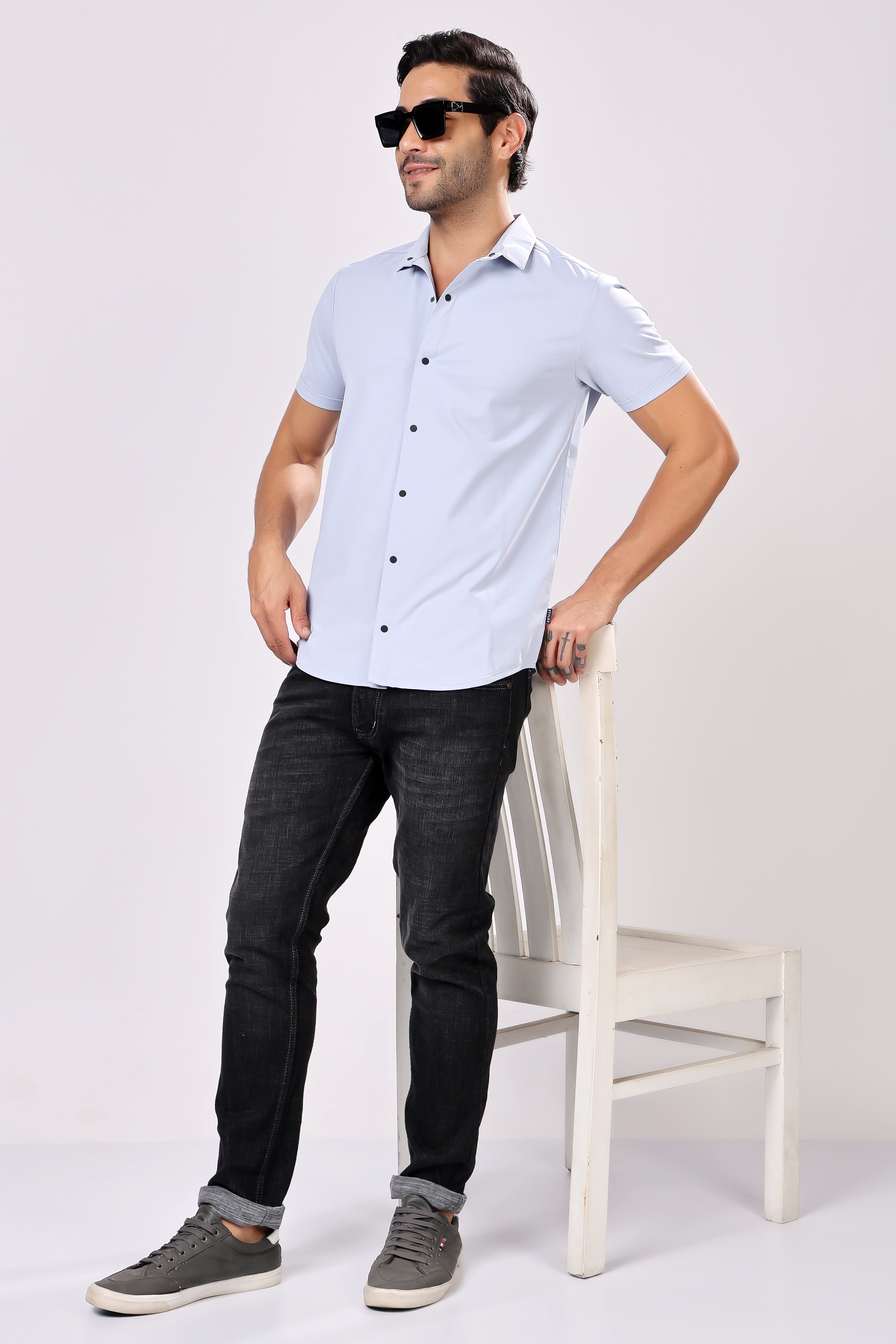 STYLOX HALF SLEEVE LYCRA SHIRT - Stylox