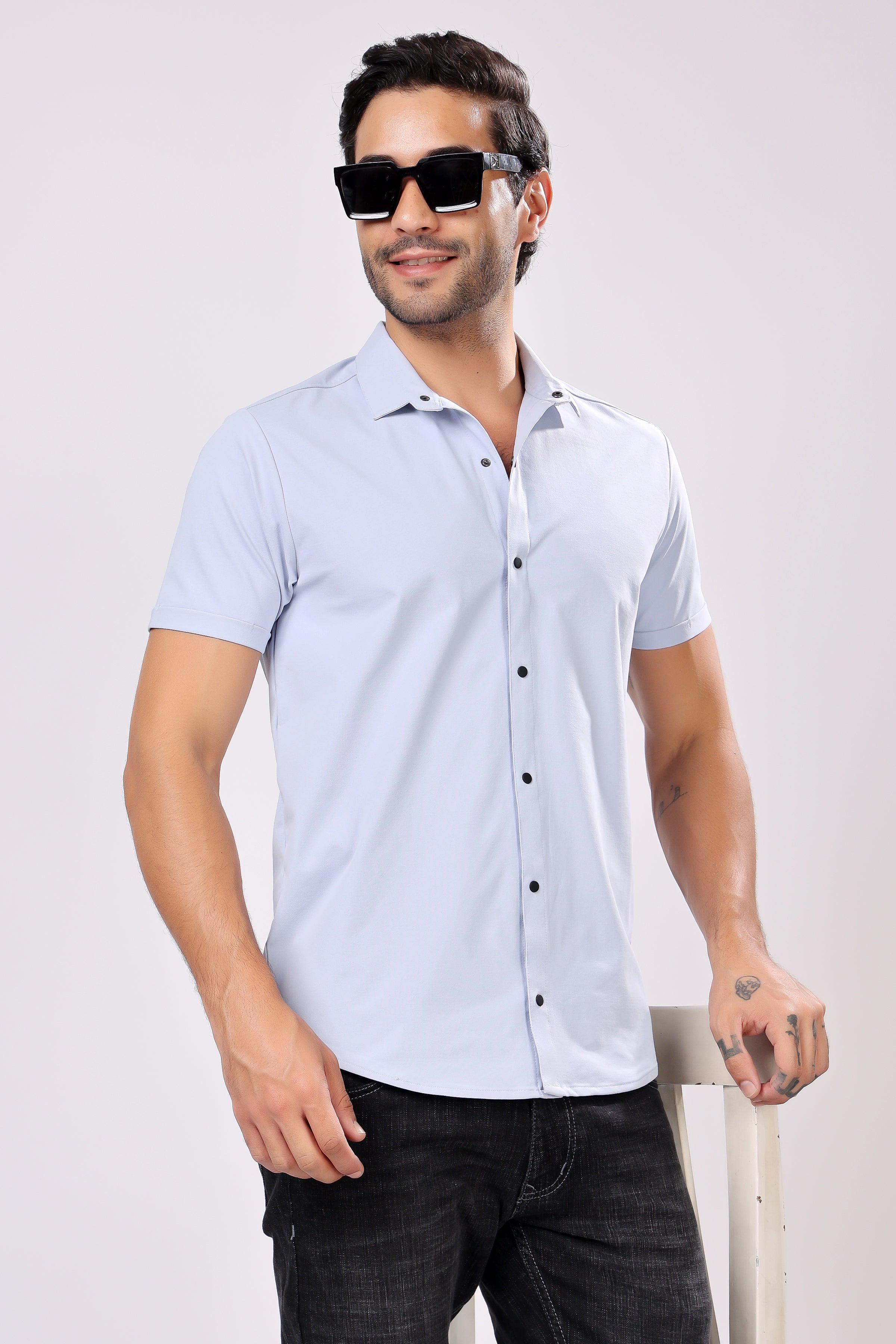 STYLOX HALF SLEEVE LYCRA SHIRT - Stylox