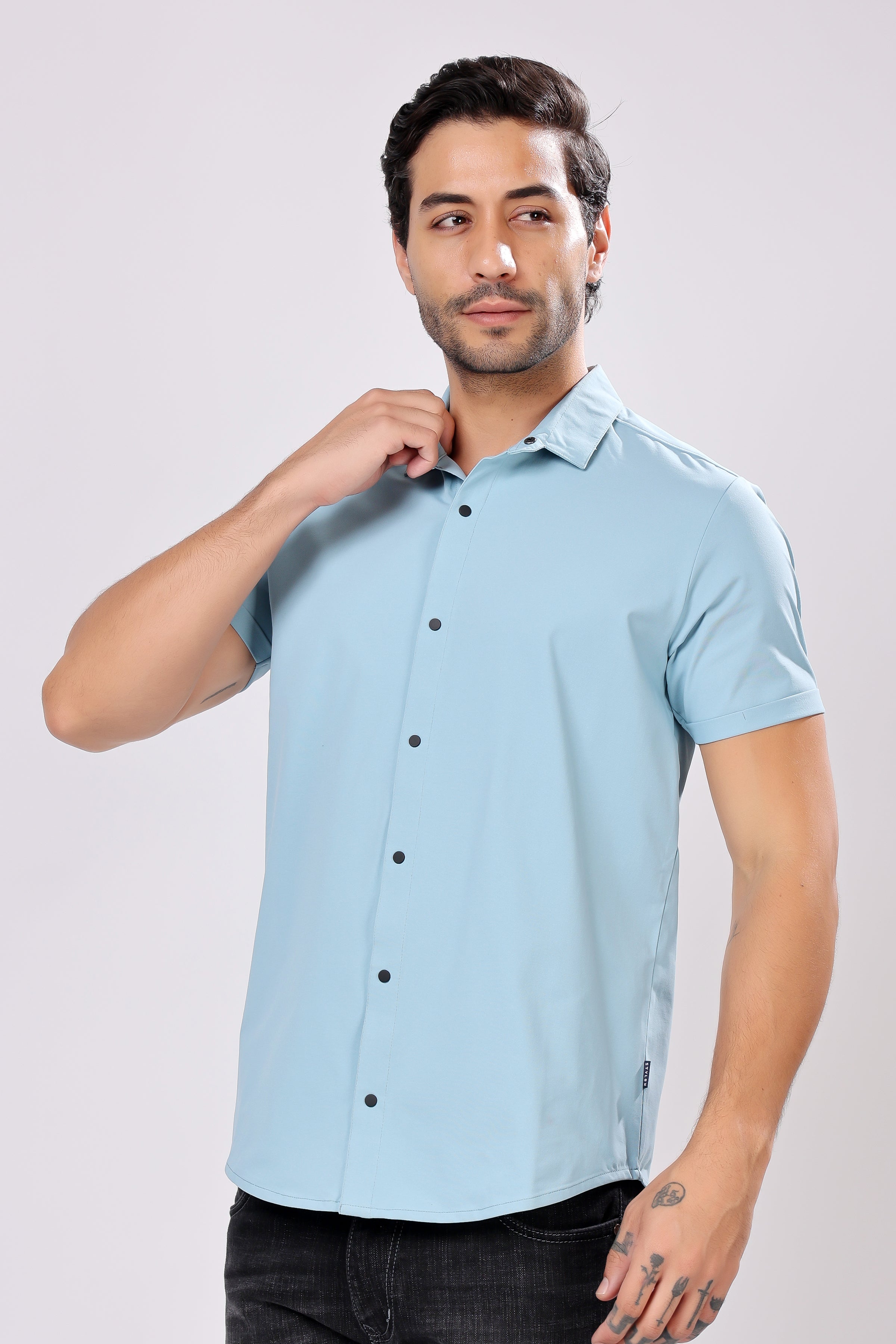 STYLOX HALF SLEEVE LYCRA SHIRT - Stylox